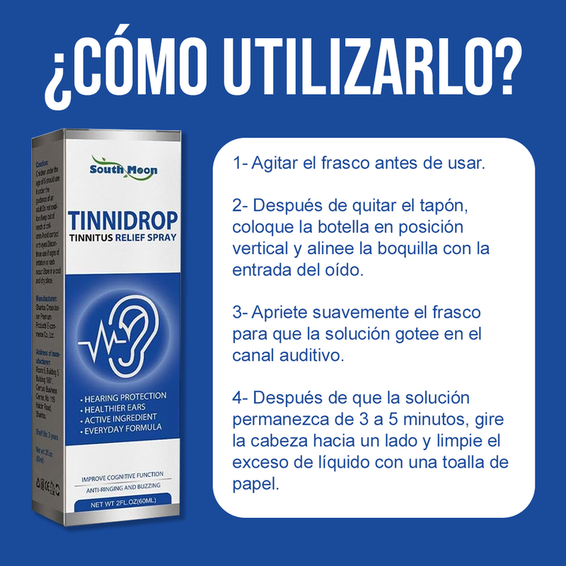 TINNIDROP SPRAY LIMPIADOR DE OIDO - Compre 1 y Reciba 2